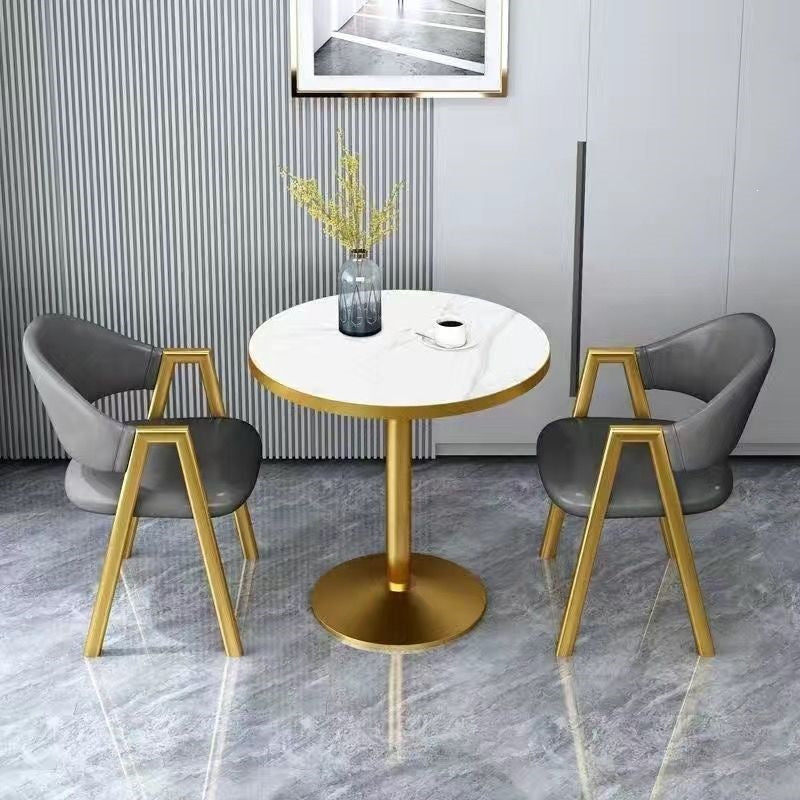 Nordic style negotiation table and chair combination, simple small apartment, milk tea balcony casual small round table, balcony tea table and chair