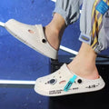 Cartoon clogs for men, summer soft sole outdoor wear, non-slip half-toe indoor home thick sole slippers, couple's beach sandals