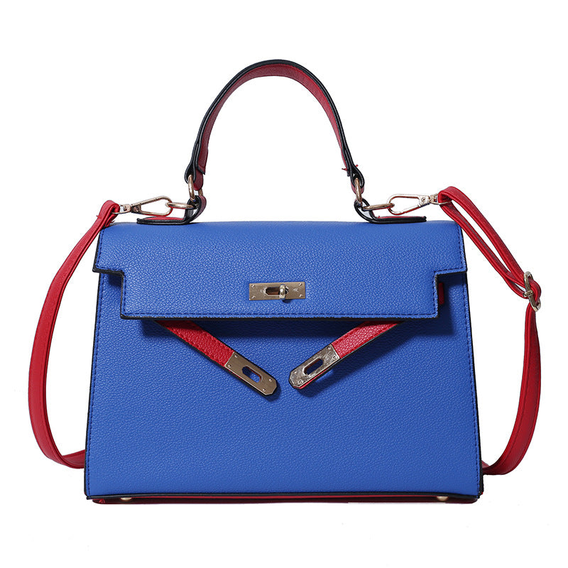 Versatile women's shoulder bag - crossbody, tote, and handbag - 2025 new arrival - trendy color block kelly bag for women (cross-border e-commerce)