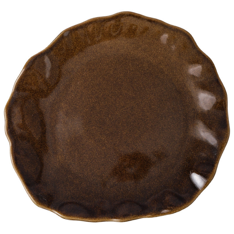 Creative ceramic special-shaped bowls, plates and tableware combination stylishclassy sense kiln-turned ceramic plate western food steak plate