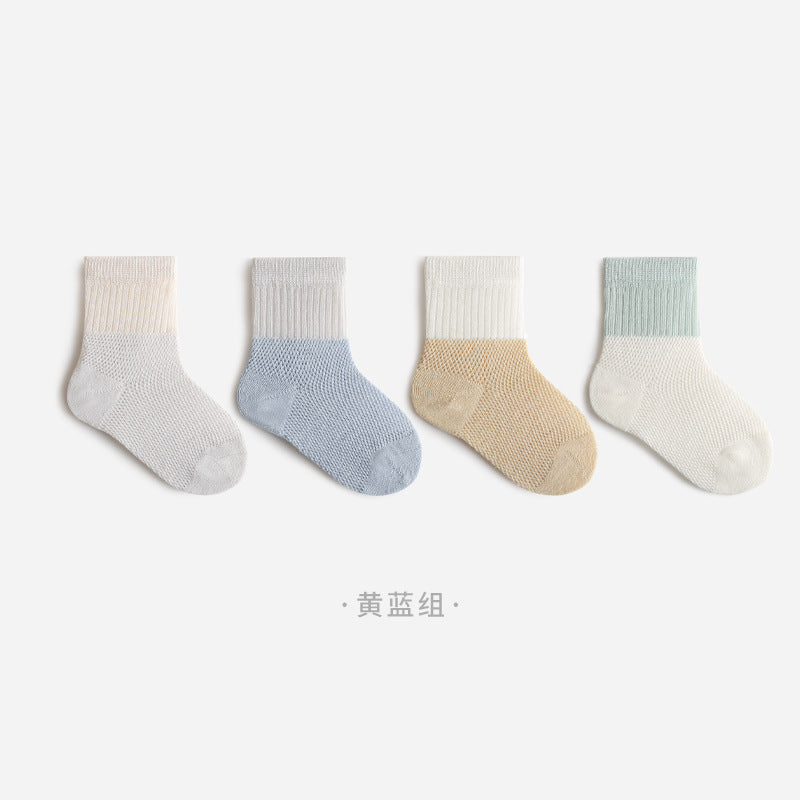 Babibele kids mesh socks - spring/summer thin style, pure cotton, seamless, breathable baby & newborn socks, class a