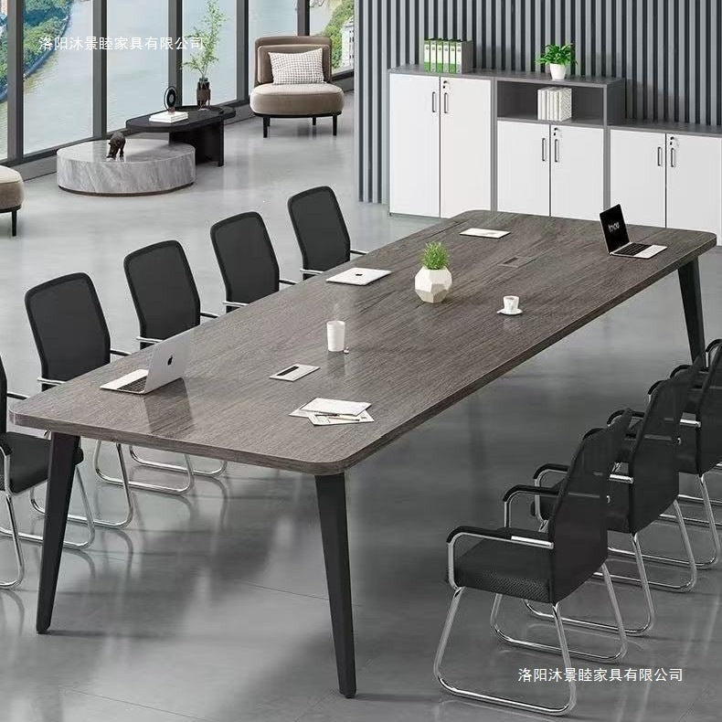 Minimalist modern conference table, long table, small meeting room training table, simple workstation, office desk and chair set