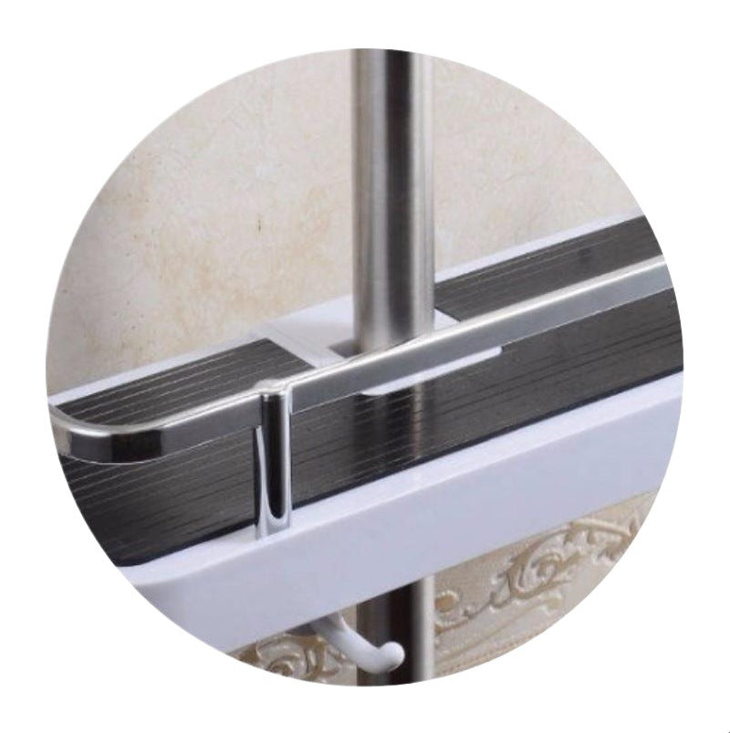 Shower rod rack No punching Can lift shower rod tray with hook Multifunctional storage rack