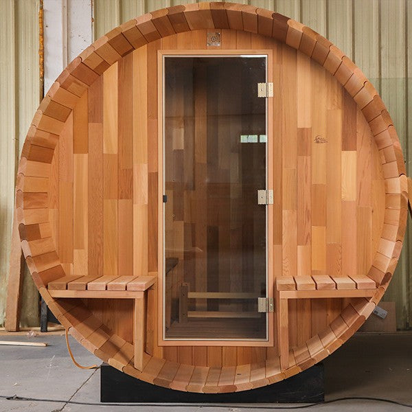 Caisheng Outdoor Red Cedar Round Sauna Room Cylinder Dry Steam Room Traditional Steam Room Cylinder Wholesale Health Box