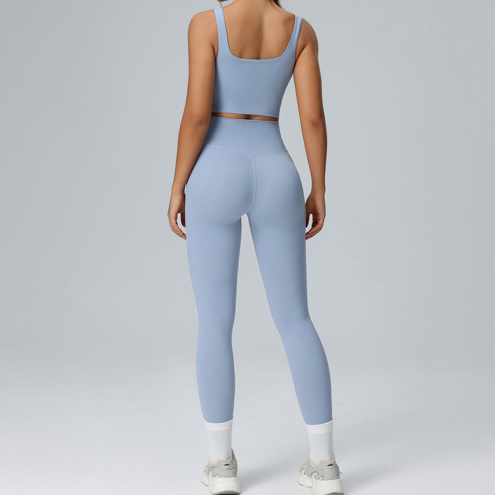 Lulu-inspired lycra yoga outfit set - premium feel, barely-there comfort, high-elasticity, tight-fitting activewear two-piece set for women