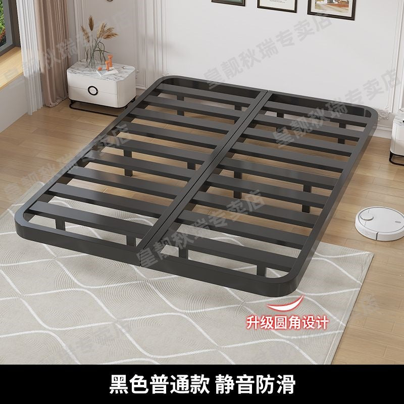 Iron suspended bed frame without bedside thickened steel frame double bed tatami row frame 1.5m single bed
