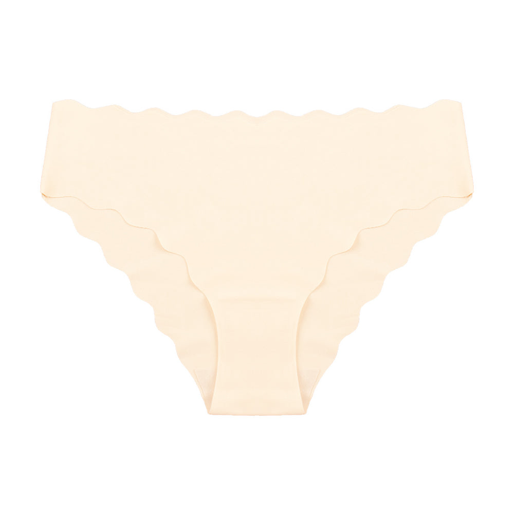 wholesale low-waist breathable sexy women's seamless underwear stylish wavy edge ice silk thin invisible briefs