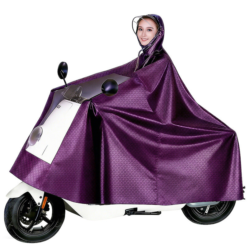 Jacquard single electric vehicle poncho one-piece new adult thickened full body long motorcycle explosion-proof raincoat