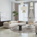 French cream wave bobo ball sofa small apartment living room designer popular curved corner teddy velvet sofa