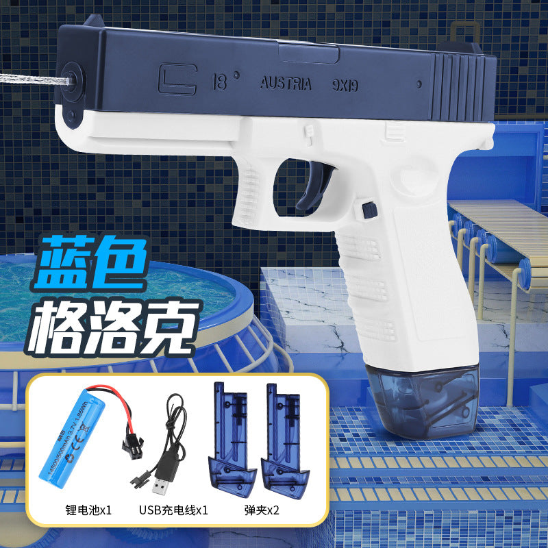 graffiti electric glock continuous water gun charging large capacity summer beach outdoor kids water gun toy