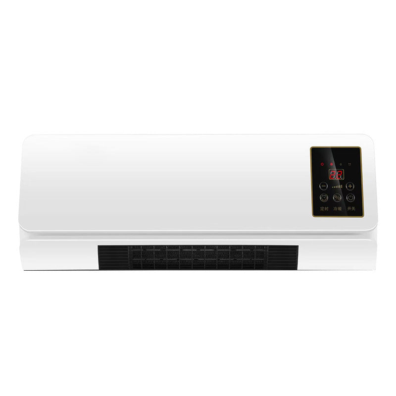 Wall-mounted space heater - home use, dual heating/cooling, wide-angle heating, smart remote control, timer function, electric heater