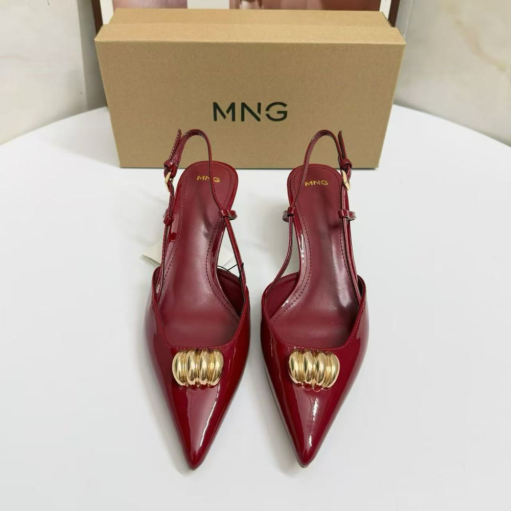 Mg summer new arrival: plus size pointed-toe stiletto and mid-heel pumps - ready stock, european and american style, low-cut fashion high heel sandals