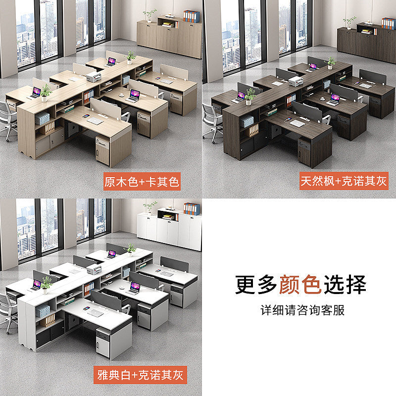 Saint li minimalist modern office desk and chair set - office financial partition cubicle - six-seat employee workstation