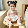 Summer lightweight romper dress - stylish triangle bodysuit for babies - floral print summer outfit - infant one-piece