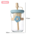 Drop shipping free shipping flower glass cup with lid and straw ins large capacity tea water separation tea cup ins feng shui cup