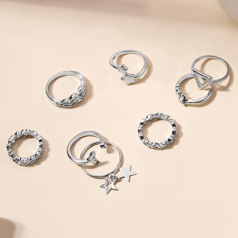 Wholesale heart rings: european & american cross-border jewelry, personalized alloy rings with diamond accents, fishtail & star stackable rings, high-end women's finger rings