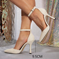 Women's high heels party hotel off-white stiletto heels women's shoes fashion pointed toe minimalist high heels