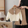 Girls' knitted sweater cardigan & pants set - new autumn  collection - two-piece outfit for little girls