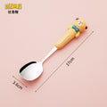 High-quality, adorable cartoon children's cutlery set featuring a cute bear design. includes a fork, spoon, and is perfect for school lunches. made of durable silicone, these portable forks and spoons are available for wholesale