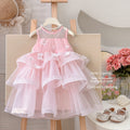 Girls' dress  summer new style baby girl chic butterfly embroidery tank dress children's princess dress