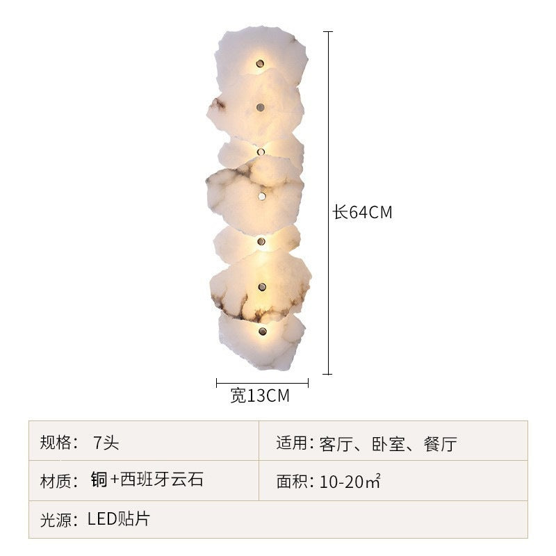 accessible luxury designer marble wall lamp bedside postmodern casual bedroom living room background atmosphere lamp