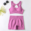European and american yoga outfit set - women's yoga sports bra, fitness tank top, running sports yoga shorts set
