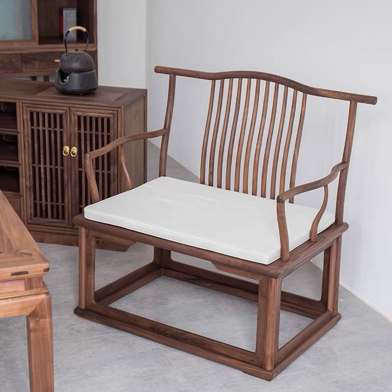 Chinese elm tea chair master antique Taishi chair single household chair armchair tea room back chair official hat solid wood
