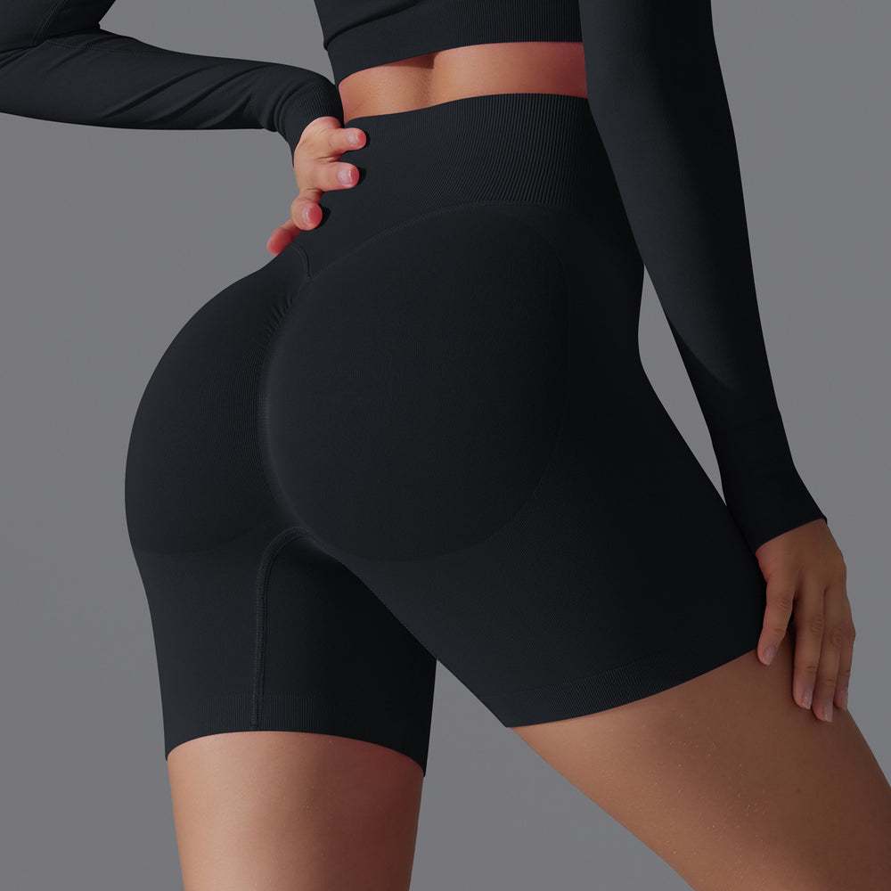 European and american seamless yoga shorts - high waist, butt-lifting, compression shorts - breathable, quick-drying, running, sports, fitness, 3/4 length shorts