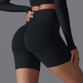 European and american seamless yoga shorts - high waist, butt-lifting, compression shorts - breathable, quick-drying, running, sports, fitness, 3/4 length shorts