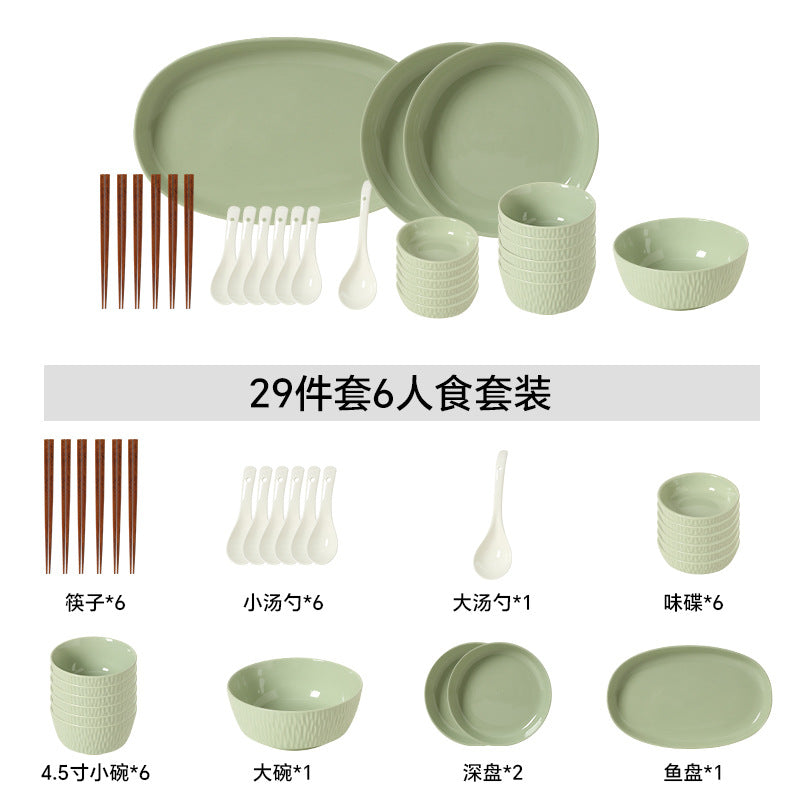 Nordic dinnerware set - modern minimalist ceramic tableware for home use - stylish bowls, plates, and chopsticks combo - perfect for housewarming gifts