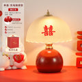 Cream style pair of wedding room red wedding dowry wedding celebration bride ceramic long-lasting lamp wedding bedroom table lamp