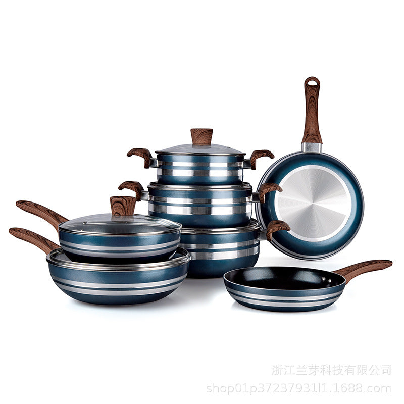 Factory processing personalized oem elegant suit pot non-stick pot 20/24/28 soup pot + wok + frying pan suit
