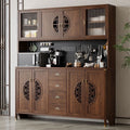 New chinoiserie solid wood sideboard all-in-one wall-mounted tea cabinet kitchen dining room living room wine cabinet solid wood storage cabinet