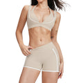 nude yoga clothes women's fitness clothes suit white contrast line stereo silm running fitness sportswear 5079