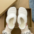 Detachable thick-soled cotton slippers for women - new autumn/winter indoor style, waterproof, warm, and washable