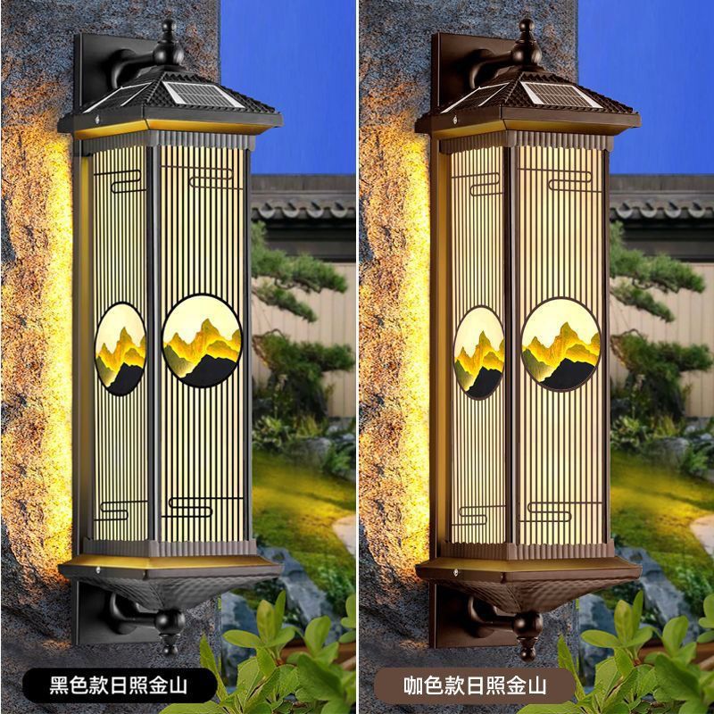 Solar wall light for villa, outdoor waterproof wall sconce for gate, courtyard, aisle, outdoor, chinese style yard, balcony