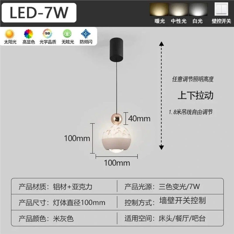 Hand scan sensor new arrival bedside chandelier casualfashion voice iceberg popular small chandelier adjustable bedside hanging wire lamp