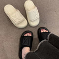 Women's summer new arrival slippers - outdoor wear, hook-and-loop closure, platform chunky sole, cloud-like comfort, high-end style, versatile beach flip-flops