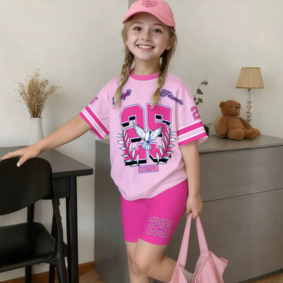 Wholesale children's clothing: versatile t-shirt and shorts set - 25 number element kids' two-piece outfit, ready stock & direct supply