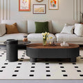 New arrival living room chinoiserie oval italian medieval style slate coffee table accessible luxuryfor home modern casual office table