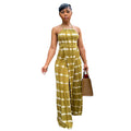 european and american women's suit  women's clothing street sexy tie-dye tops loose pants two-piece set