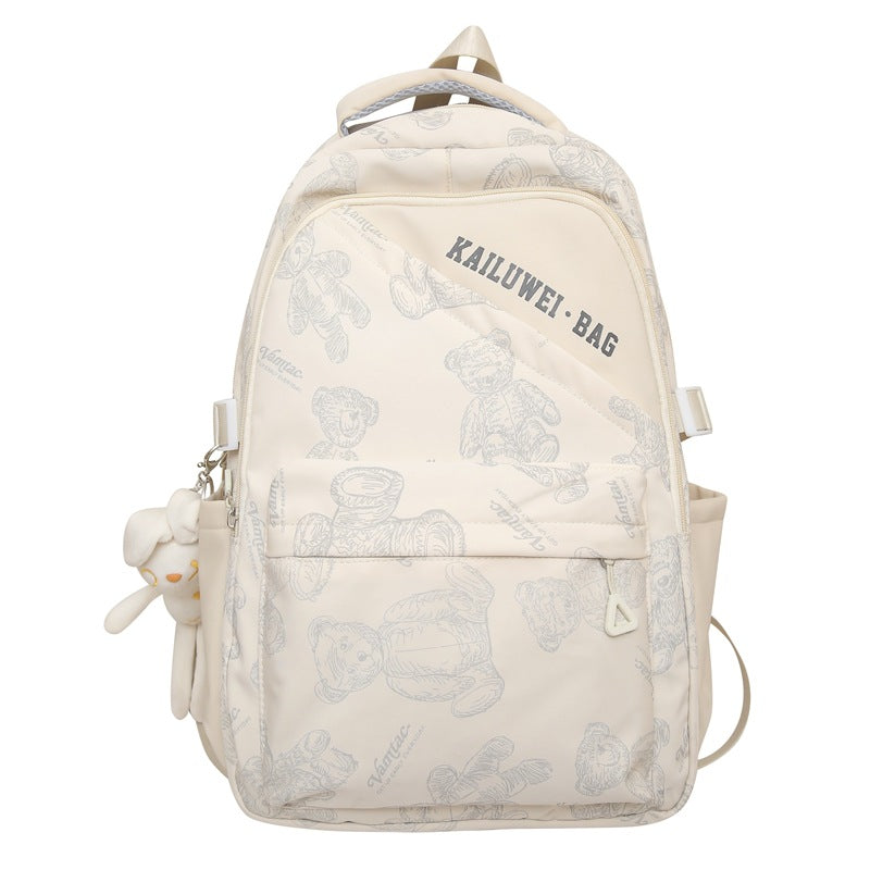 School bag for female junior high school students Korean version is fresh and cute, printed large-capacity high school backpack ins college backpack