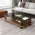 Tempered glass coffee table - small apartment living room, modern minimalist home & office, square tea table, trendy instagram style