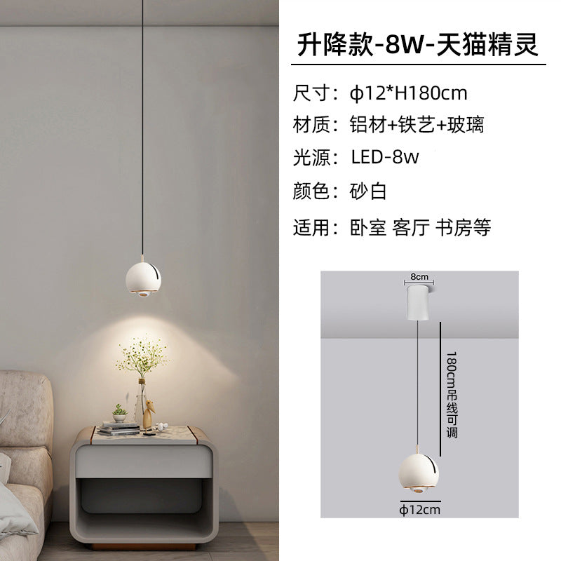 [Strict selection] Bedroom bedside chandelier light luxury modern simple liftable master bedroom chandelier bedside lamp small chandelier