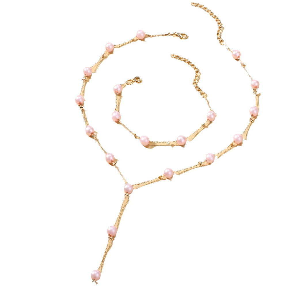 Pearl bracelet, earring, and necklace set wholesale - fashion jewelry for cross-border e-commerce (us & europe) - alloy lightweight luxury dangle earrings