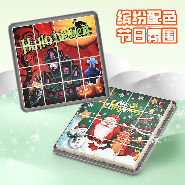 Cross-border export  Halloween building block puzzle drawing board Children's fun puzzle children's drawing board Parent-child interactive drawing board