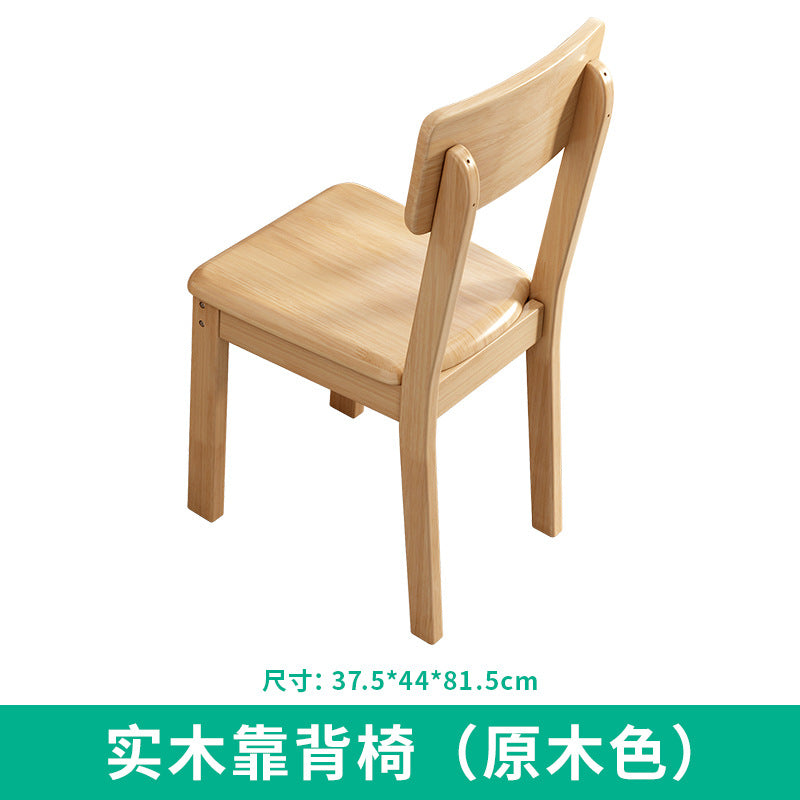 Solid wood dining chair for home desk chair oak study chair backrest stool modern casual restaurant ins style z-shaped chair