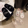 Plus size fur slippers for women 2023new arrivalfashion belt buckle thick solestuffed home outwear cotton slippers wholesale