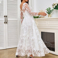 spring new arrivals: european & american style women's clothing - -ready long sleeve off-the-shoulder bridal wedding dress gown