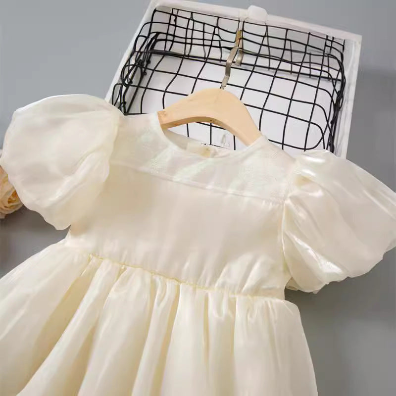 Girls' summer new collection dress  - baby girl bowknot tutu dress - birthday party dress - puff sleeve princess dress